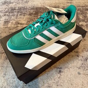 Adidas Teal and White Court Sneakers